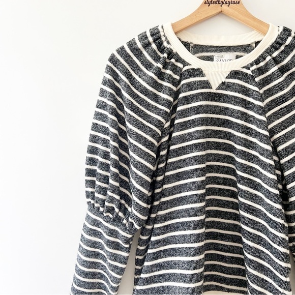 Saylor Auggie Puff Sleeve Striped Sweater Sweatshirt - Picture 6 of 12